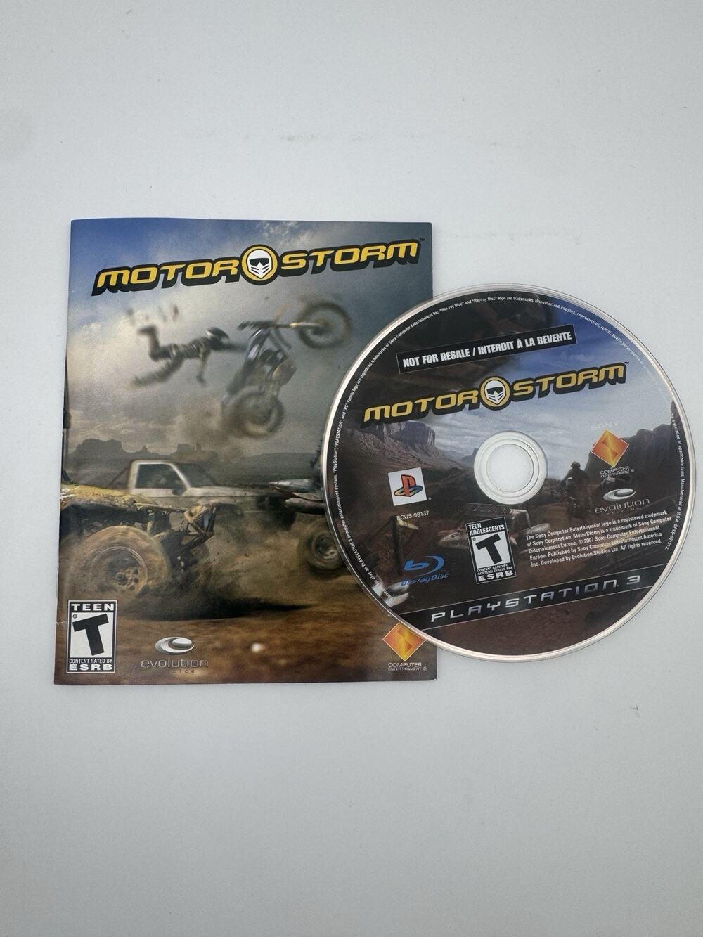 MOTOR STORM PS3 VIDEO Game & Manual Sony PlayStation 3